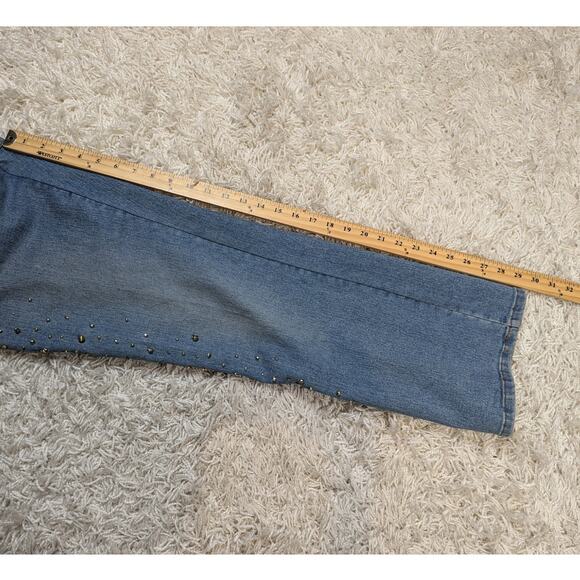 Y2K Very Vera Embellished Jeans Light Wash Size 8P - Picture 9 of 15